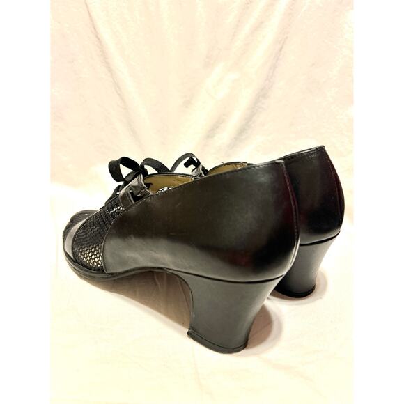 Cool Retro Alec Mesh Peep Toe Leather Heels Brazilian Size 9 FLAWS Plz Read. - Picture 4 of 10